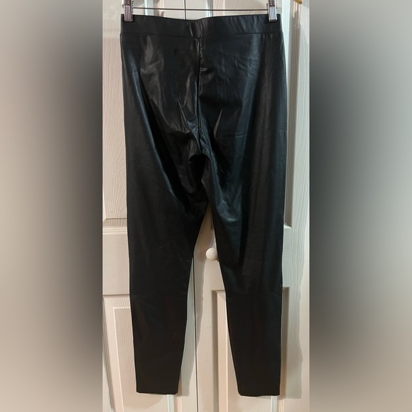 Splendid Faux Leather Black Full Length Fitted Silhouette Wide Waistband Size M - Picture 3 of 9